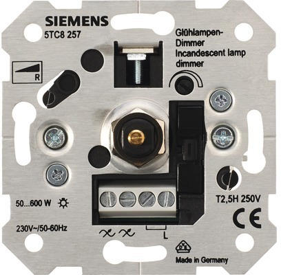 Dimmer-Einsatz für Glühlampen 50-600 Watt Siemens 5TC8257