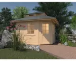 Hornbach Gartenhaus weka 149 5-Eck mit Dachaufsatz und Fußboden 238 x 238 cm natur