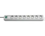Hornbach Steckdosenleiste Brennenstuhl® Primera-Line 8-fach, mit Kabel-Clip, silber, 2 m