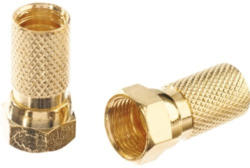 F-Stecker gold, für Kabel mit Durchmesser 7,0 mm, 2er Packung
