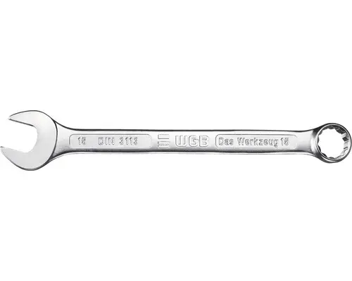 Gabel-Ringschlüssel WGB, Ringseite 15° abgewinkelt, 15 mm