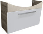 Hornbach Waschbeckenunterschrank Fackelmann A-Vero 64x98,5x35 cm ohne Waschbecken mit Schublade weiß/graueiche