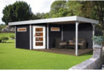 Hornbach Lounge Haus weka Davos mit Fußboden und Lounge 601 x 298 cm anthrazit