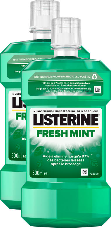 Listerine Mundspülung Fresh Mint, 2 x 500 ml