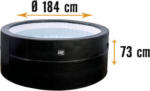 Hornbach Aufstellbarer Whirlpool EXIT Leather Premium mit Filterpumpe mit integrierter Wärmefunktion, 120 Luftdüsen, aufblasbare Thermoabdeckung und Abdeckplane Lederoptik schwarz