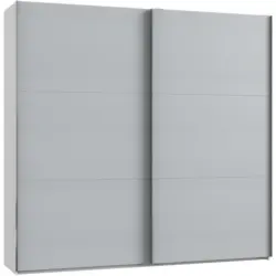 Schwebetürenschrank in Weiß, Hellgrau