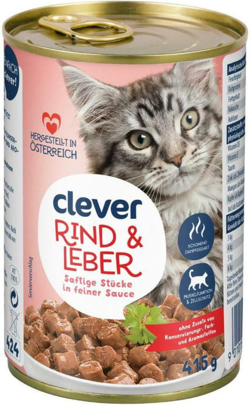 Clever Katze Rind & Leber