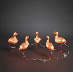 LED Acryl Flamingos Konstsmide 5er-Set bernstein