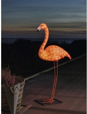 LED Leuchtfigur Konstsmide Flamingo außen und innen 54x110x20 cm bernstein