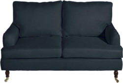 Zweisitzer-Sofa in Flachgewebe Dunkelblau