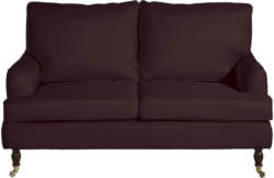 Zweisitzer-Sofa in Flachgewebe Dunkelrot