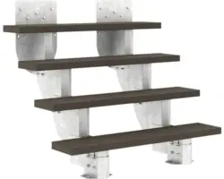 Außentreppe Pertura Petros ohne Geländer 4 Stufen Trimax 120 cm dunkelbraun