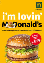 McDonald’s Coupons Mc Donald's Collombey - bis 21.12.2022