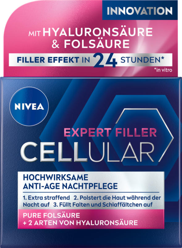 Trattamento da notte anti-age Cellular Expert Filler Nivea, 50 ml