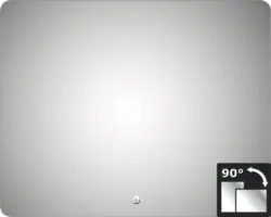 LED-Lichtspiegel DSK Silver Moon mit Alurahmen eckig 100x80 cm