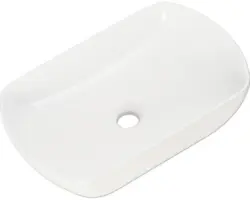 Aufsatzwaschbecken Fackelmann New York oval Keramik mit Beschichtung 50x31 weiß