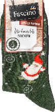 Fascino Socken mit Weihnachtsmotiv, Gr. 35-38, grün