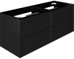 Waschbeckenunterschrank Allibert Finn 48x120x46 cm ohne Waschbecken schwarz matt