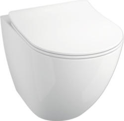 Wandtiefspülklosett-Set basano Baiano mit WC-Sitz 5 cm erhöht weiß