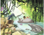 Hornbach Fototapete Papier 8-4106 Disney Edition 4 Jungle book swimming Baloo 8-tlg. 368 x 254 cm