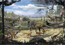 Fototapete Vlies Into Adventure Dinosaurs on the Shore 8-tlg. 400 x 280 cm