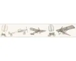 Hornbach Bordüre 45857 Kids Walls Flugzeuge Heißluftballons beige braun blau 5 m x 17,5 cm