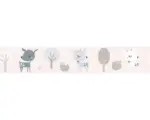 Hornbach Bordüre 45837 Kids Walls Rehe Igel rosa blau 5 m x 17,5 cm