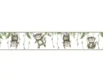 Hornbach Bordüre 45854 Kids Walls Affen Dschungel weiß braun grün 5 m x 17,5 cm