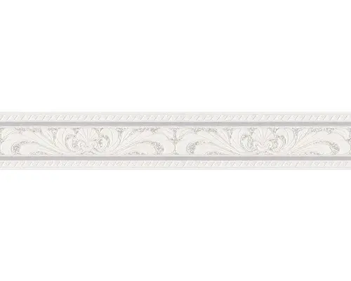 Papier-Bordüre A.S. Creation Schaum weiß-grau 5 m x 10 cm