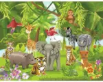 Hornbach Fototapete Vlies 16085 Kids Jungle Animals 5-tlg. 250 x 180 cm