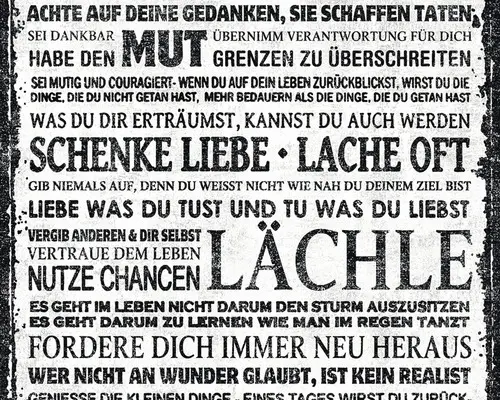 Selbstklebendes PVC-Panel A.S. Creation pop.up Lebensweisheit grau-schwarz-weiß 2,5 m x 35 cm