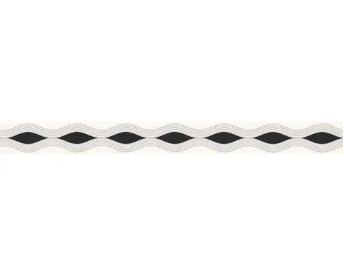 Selbstklebende PVC-Bordüre A.S. Creation Wellenmuster schwarz-weiß 5 m x 5,3 cm