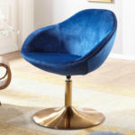 POCO Einrichtungsmarkt Kitzingen Wohnling Sessel blau gold Samt Eisen B/H/T: ca. 70x79x70 cm