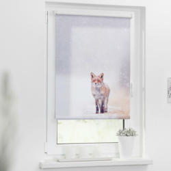 Rollo Fuchs im Schnee weiß B/L: ca. 100x150 cm