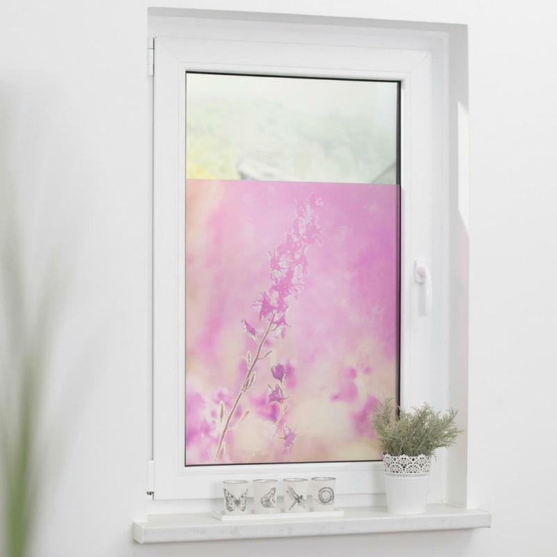 LICHTBLICK Fensterfolie Blumen violett B/L: ca. 100x180 cm
