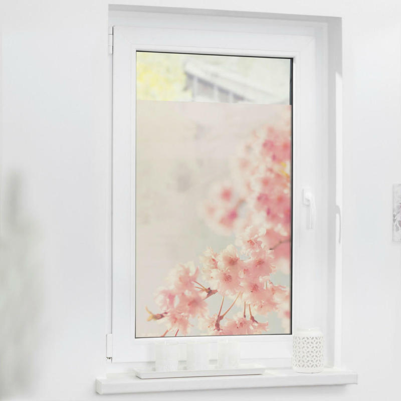 LICHTBLICK Fensterfolie Kirschblüte orange B/L: ca. 100x130 cm