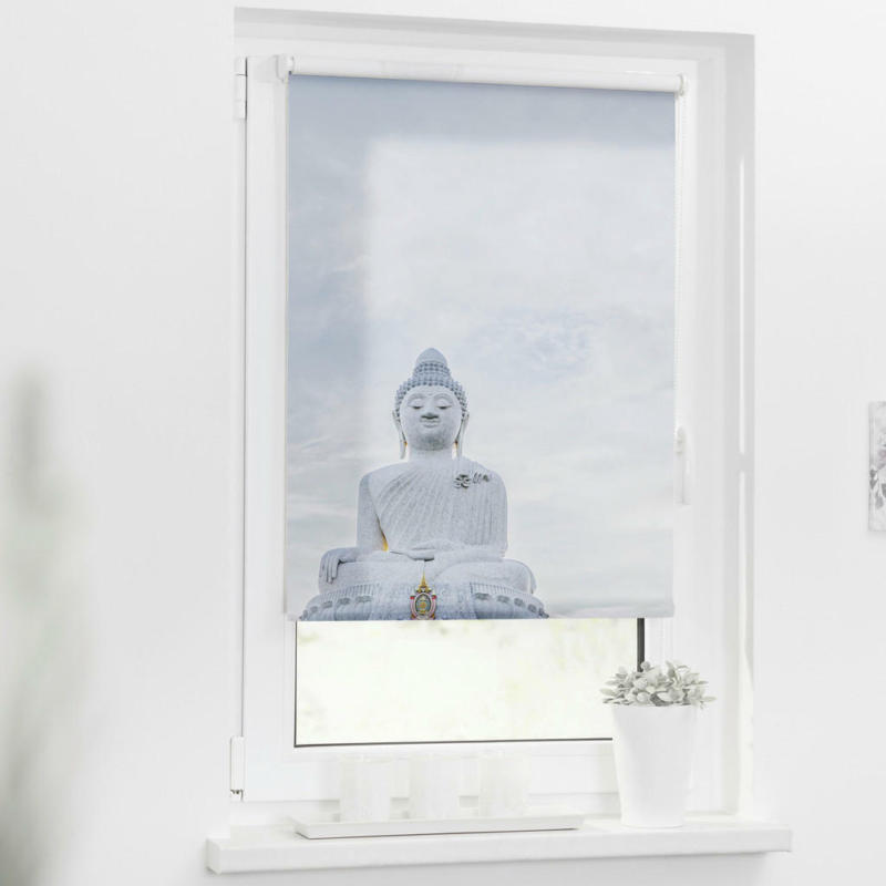 Rollo Buddha hellblau B/L: ca. 45x150 cm