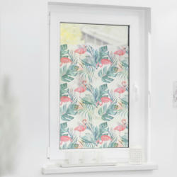 LICHTBLICK Fensterfolie Flamingo rosa grün B/L: ca. 100x130 cm