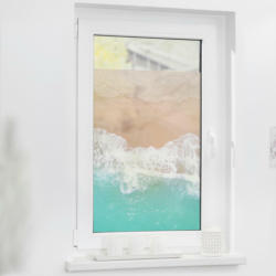 LICHTBLICK Fensterfolie Strand türkis beige B/L: ca. 100x130 cm