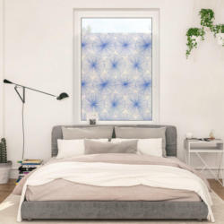 LICHTBLICK Fensterfolie Floral blau B/L: ca. 50x100 cm