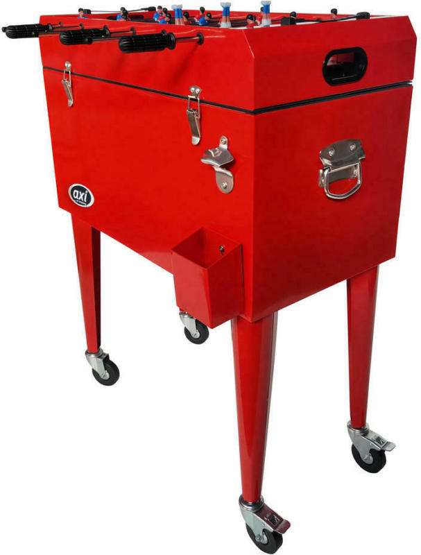 AXI Kühler mit Kühlwagen mit Tischkicker rot B/H/L: ca. 37x94x69 cm