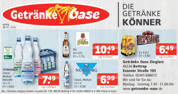 Elegantes Getrnke Oase Prospekt Bild