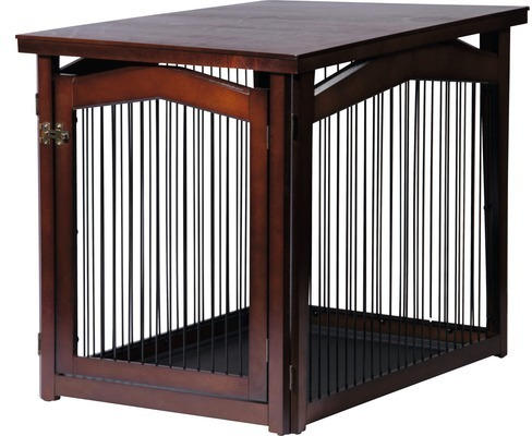 Haustierbox ausklappbar mit Tischfläche und Absperrung 101x71x80 cm braun