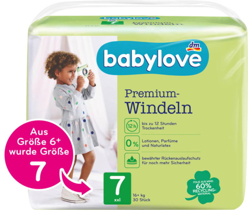 babylove Windeln Premium Gr. 7 XXL 16+ kg