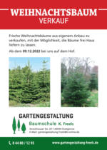 Gartengestaltung K. Freels Weihnachtsbaumverkauf - bis 12.12.2022