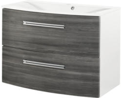 Waschbeckenunterschrank Fackelmann Lugano 57,5x80x45 cm ohne Waschbecken mit Schublade weiß/pinie-anthrazit