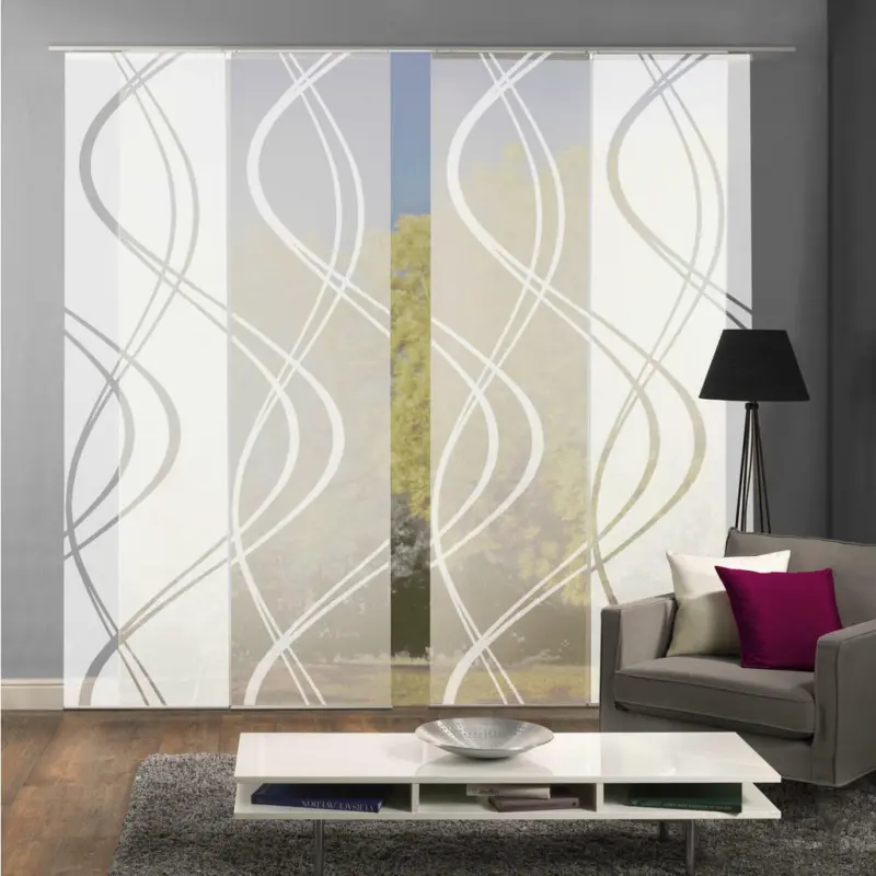 Flächenvorhang Tiberio, 4-Tlg. in Weiß halbtransparent