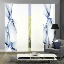 Flächenvorhang Franklin, 4-Tlg in Blau