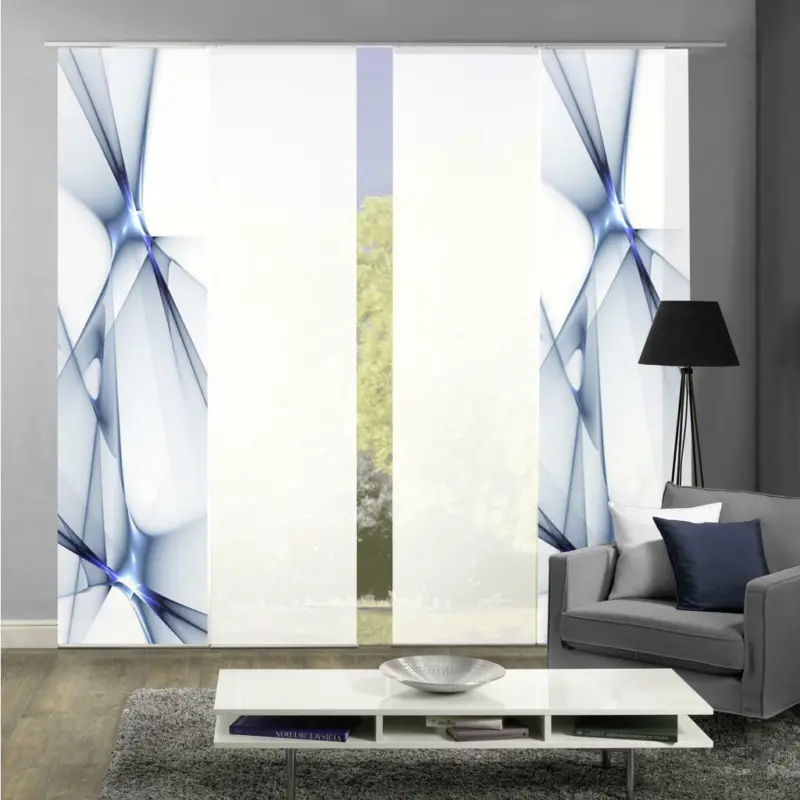 Flächenvorhang Franklin, 4-Tlg in Blau