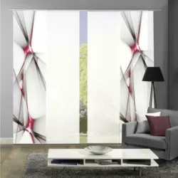 Flächenvorhang Franklin, 4-Tlg in Rot